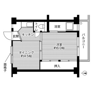 1DK Mansion in Takadacho - Ibaraki-shi Floorplan