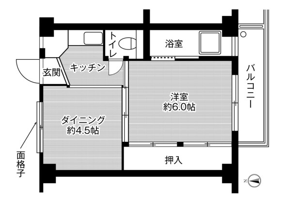 1DK Apartment to Rent in Osaka-shi Minato-ku Floorplan
