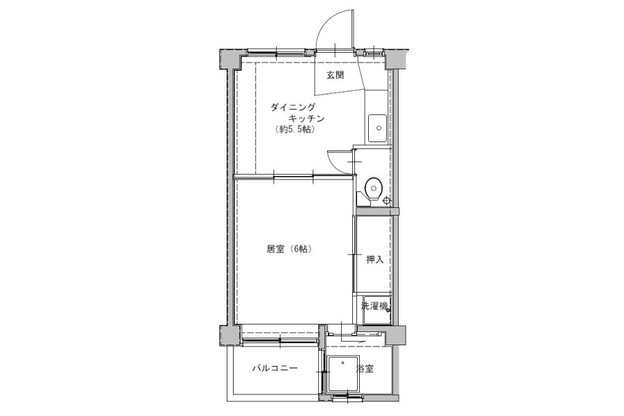 1DK Apartment to Rent in Izumi-shi Floorplan