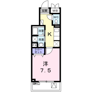 1K Mansion in Nishinakanobu - Shinagawa-ku Floorplan