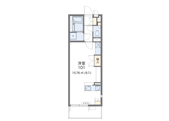 1R Apartment to Rent in Chiba-shi Hanamigawa-ku Floorplan