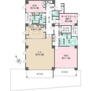 2SLDK Mansion in Akasaka - Minato-ku Floorplan