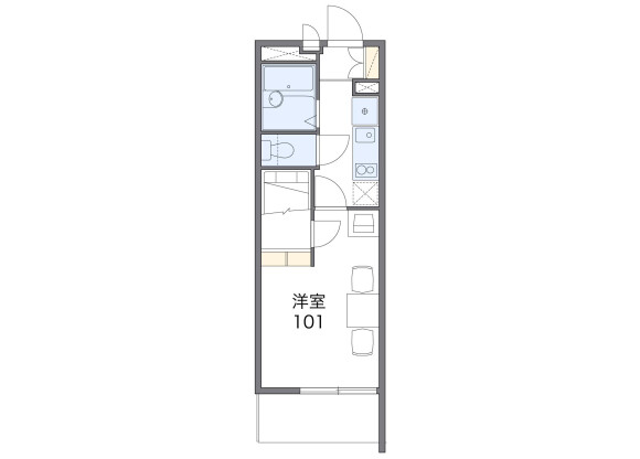 1K Apartment to Rent in Yokkaichi-shi Floorplan