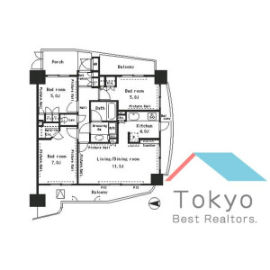 3LDK Mansion in Yotsuya - Shinjuku-ku Floorplan
