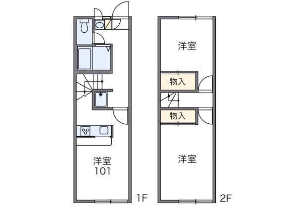 2DK Apartment to Rent in Tahara-shi Floorplan
