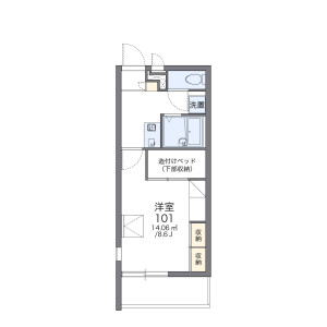 1K Mansion in Tamura - Fukuoka-shi Sawara-ku Floorplan
