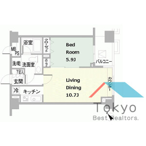 1LDK Mansion in Daikanyamacho - Shibuya-ku Floorplan