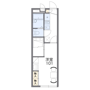 1K Apartment in Miyamae - Kurashiki-shi Floorplan