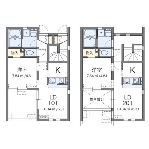 1LDK Apartment in Inogata - Komae-shi Floorplan