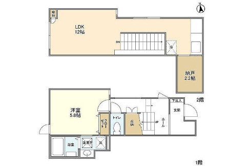 1SLDK Apartment to Rent in Shinjuku-ku Floorplan