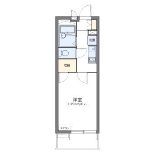 北九州市小倉南区北方の1Kマンション 間取り