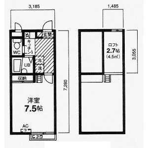 1K Apartment in Higashikawaguchi - Kawaguchi-shi Floorplan