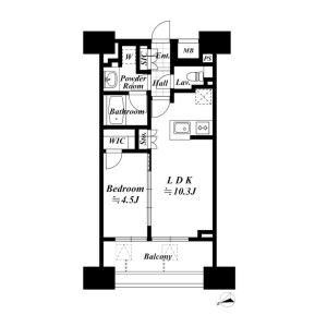 1LDK Mansion in Kaigan(1.2-chome) - Minato-ku Floorplan