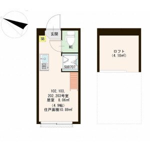 1R Apartment in Azusawa - Itabashi-ku Floorplan