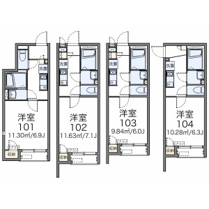 1K Apartment in Miharudai - Yokohama-shi Minami-ku Floorplan