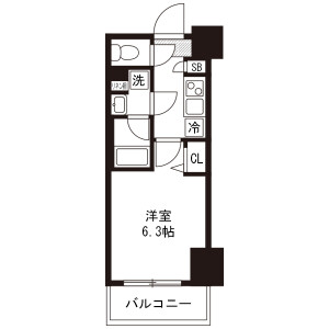 1K Mansion in Eirakucho - Yokohama-shi Minami-ku Floorplan
