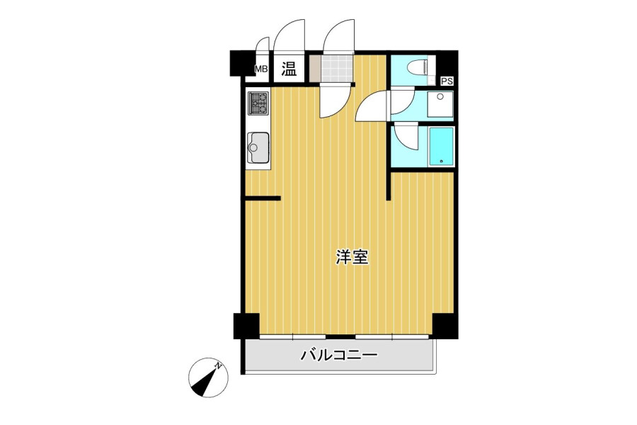 1DK Apartment to Buy in Fukuoka-shi Chuo-ku Floorplan