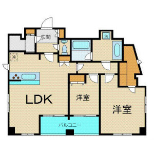 2LDK Mansion in Nishiazabu - Minato-ku Floorplan