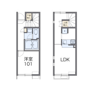 1LDK Apartment in Nogata - Nakano-ku Floorplan