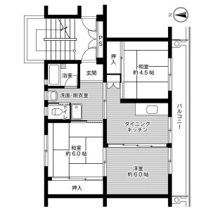 3DK Mansion in Uekimachi iwano - Kumamoto-shi Kita-ku Floorplan