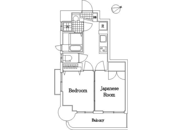 2K Apartment to Rent in Yokohama-shi Kanagawa-ku Floorplan