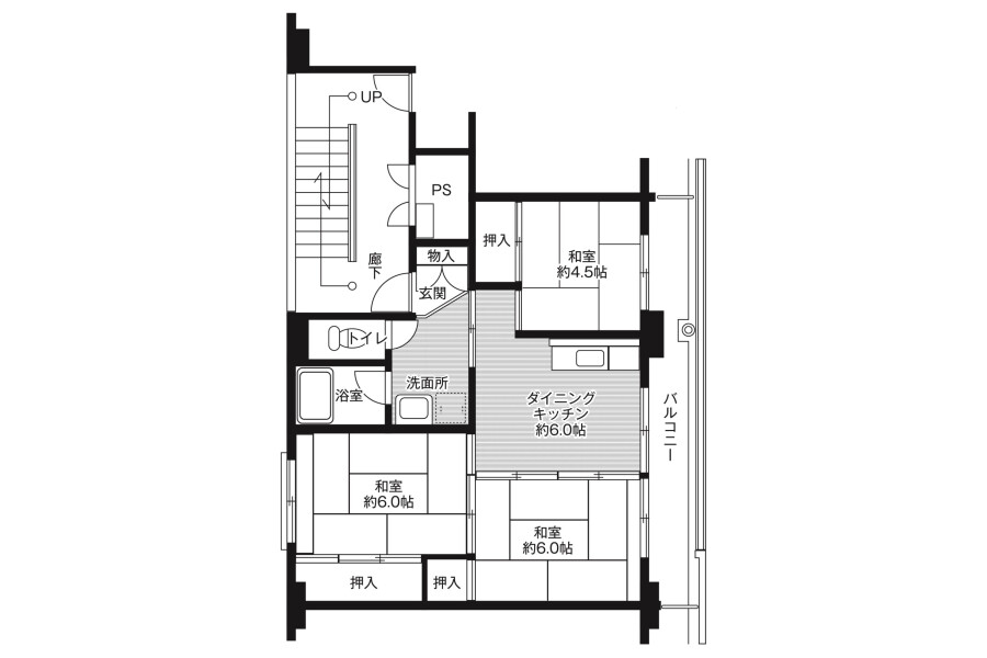 3DK Apartment to Rent in Minamisoma-shi Floorplan