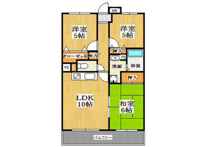 3LDK Apartment to Rent in Kobe-shi Hyogo-ku Floorplan