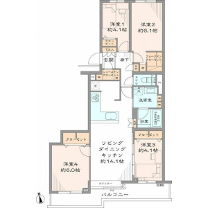 4LDK Mansion in Shakujiimachi - Nerima-ku Floorplan