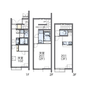 1LDK Apartment in Naritahigashi - Suginami-ku Floorplan