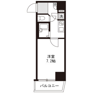 1K Mansion in Fuchucho - Fuchu-shi Floorplan