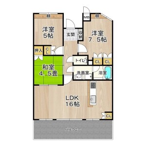 3LDK Mansion in Osaka - Osaka-shi Tennoji-ku Floorplan