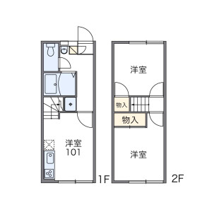 2DK Apartment in Mitoma - Fukuoka-shi Higashi-ku Floorplan