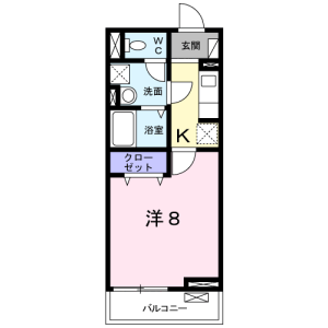 1K Apartment in Motoyokoyamacho - Hachioji-shi Floorplan