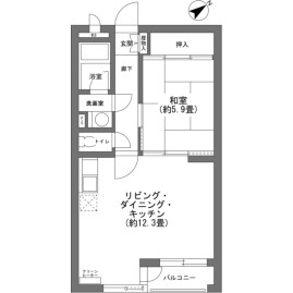1LDK {building type} in Kitayama(sonota) - Chino-shi Floorplan
