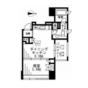 1LDK Mansion in Samoncho - Shinjuku-ku Floorplan