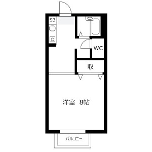 1DK Apartment in Higashi - Tsukuba-shi Floorplan