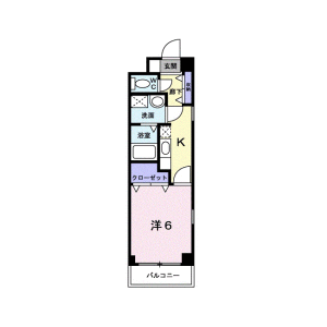 1K Mansion in Wakamiyacho - Shinjuku-ku Floorplan