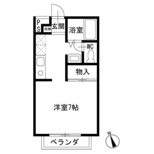 1K Apartment in Anagawa - Chiba-shi Inage-ku Floorplan