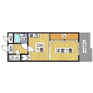 1DK Mansion in Imagawa - Osaka-shi Higashisumiyoshi-ku Floorplan