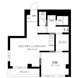 1LDK Mansion in Nandomachi - Shinjuku-ku Floorplan
