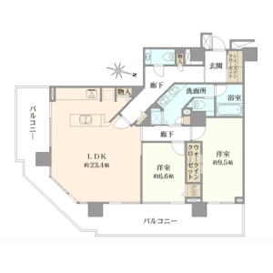 2LDK {building type} in Sakaecho - Yokohama-shi Kanagawa-ku Floorplan