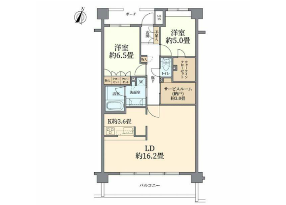 2LDK Apartment to Buy in Meguro-ku Floorplan