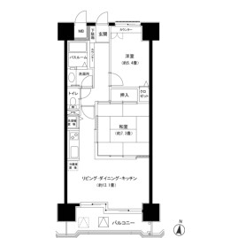2LDK {building type} in Hebara - Katsura-shi Floorplan