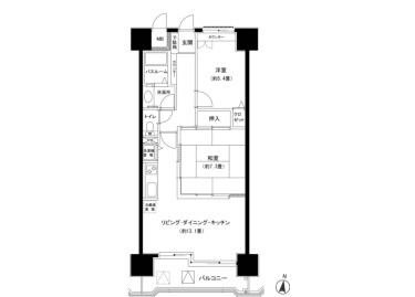 2LDK Apartment to Buy in Katsura-shi Floorplan