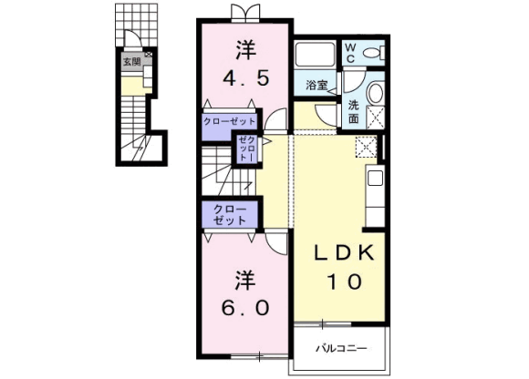 2LDK Apartment to Rent in Sagamihara-shi Midori-ku Floorplan