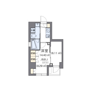 1R Mansion in Shintomi - Chuo-ku Floorplan