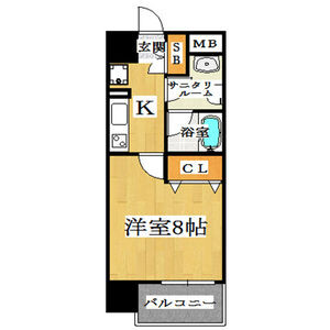 1K Mansion in Higashishinsaibashi - Osaka-shi Chuo-ku Floorplan
