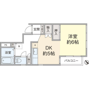 1DK {building type} in Tomigaya - Shibuya-ku Floorplan