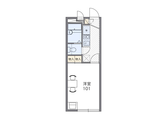 1K Apartment to Rent in Hiratsuka-shi Floorplan