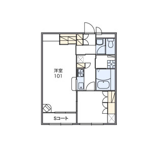 1LDK Apartment in Inada - Nagano-shi Floorplan